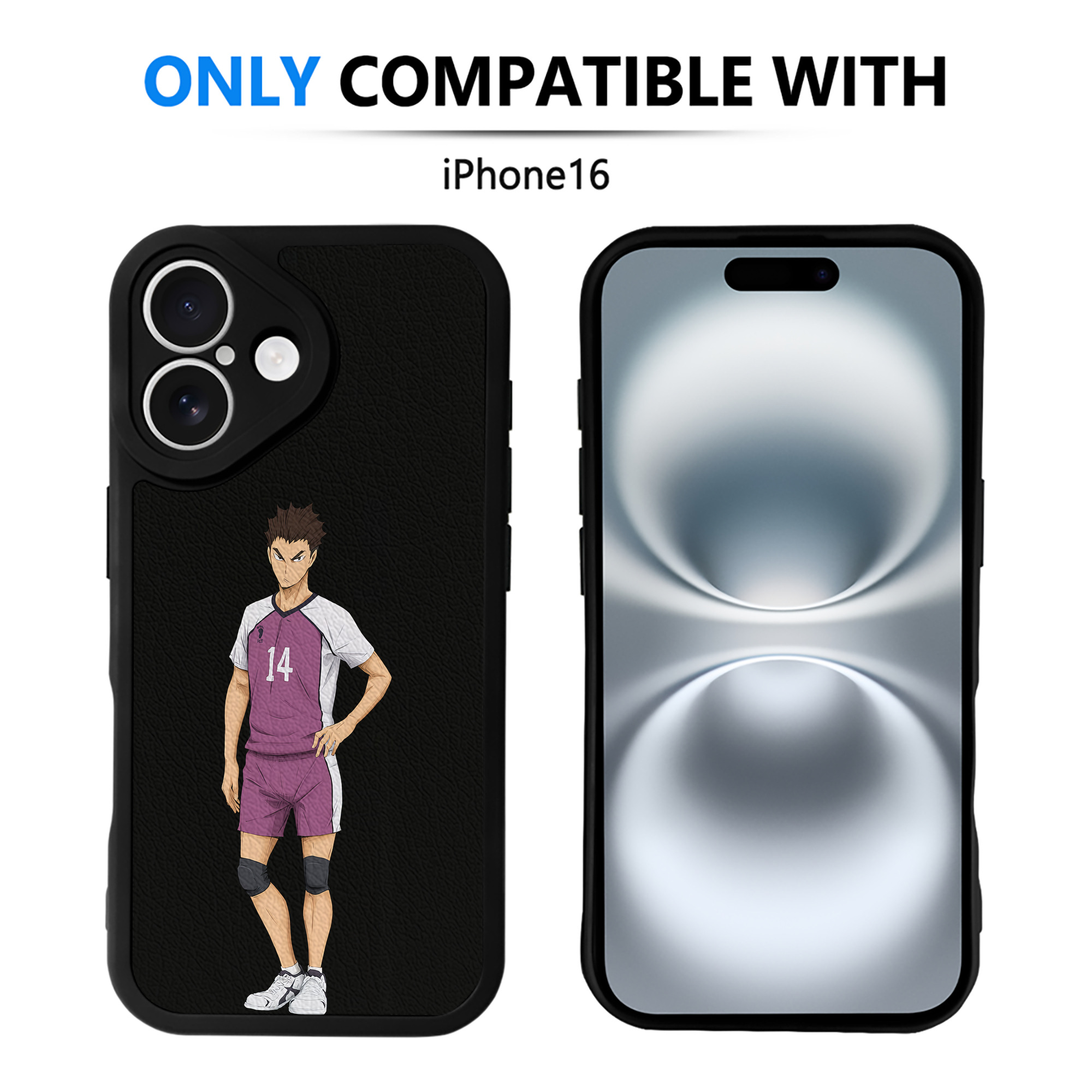 （画像用） ハイキュー!! Haikyu!! 【iPhone 16シリーズ対応】シリコンスマホケース（レザー調） 材質：シリコン